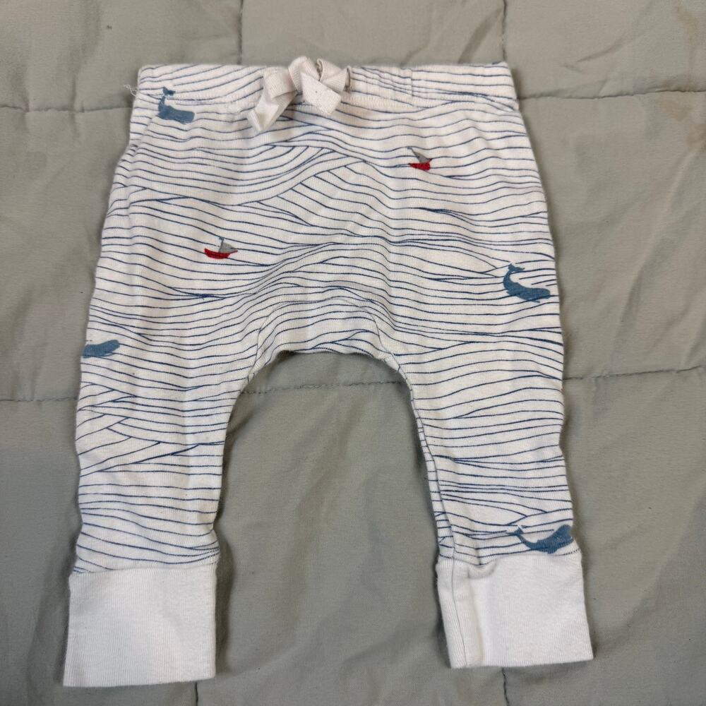 Sapling 0-3 Months Leggings Baby Pants Boy Girl Nautical Whale Sailboat Print